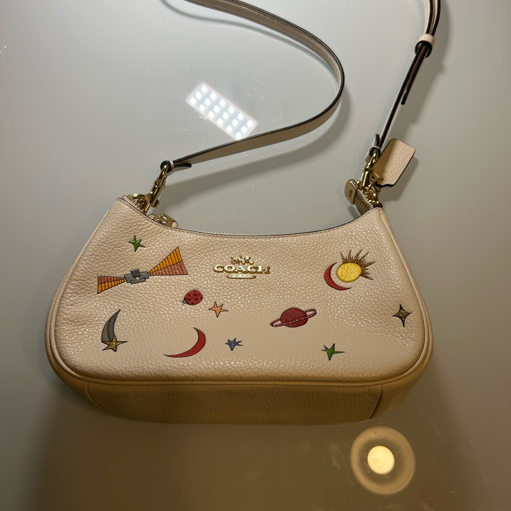 Coach Cream Cosmic Embroidered Mini Shoulder Bag - Picture 3 of 8